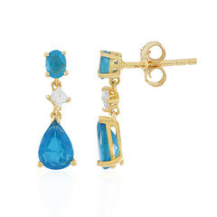 Boucles d'oreilles en argent et Apatite bleu néon