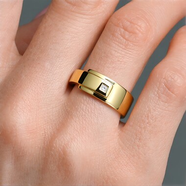 Anillo en plata con Diamante chocolate I3