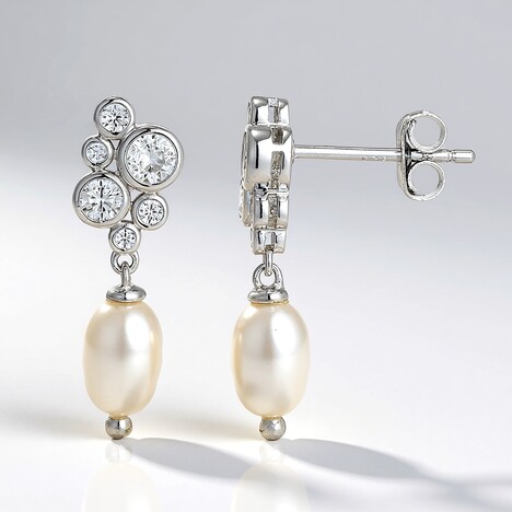 Orecchini in argento con Perla d'Acqua Dolce Bianca