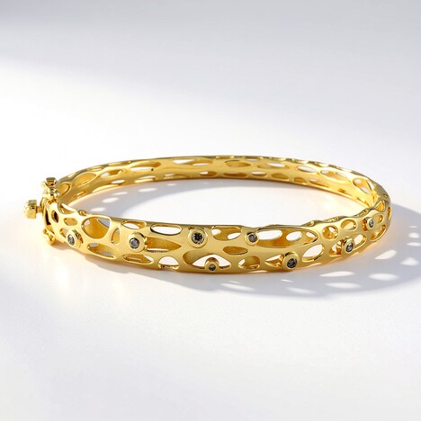 Bracciale in argento con Diamante Champagne I2 (Ornaments by de Melo)