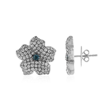 Boucles d'oreilles en argent et Topaze bleu de Londres (Dallas Prince Designs)