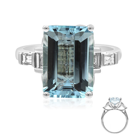 Anello in oro con Acquamarina Brasiliana AAA (CIRARI)