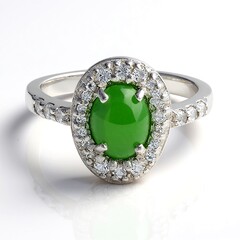 Anello in argento con Crisoprasio Imperiale