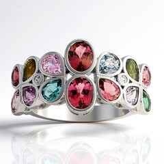 Anillo en plata con Turmalina rosa de Brasil (de Melo Essence)