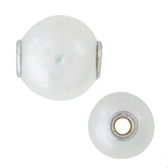 Zilveren hanger met een Witte zoetwater kweekparel