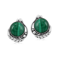 Pendientes en plata con Malaquita