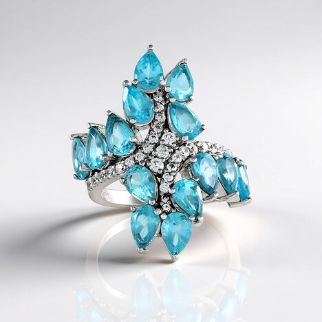 Anello in argento con Apatite Blu
