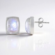 Orecchini in argento con Pietra di Luna Blu (KM by Juwelo)
