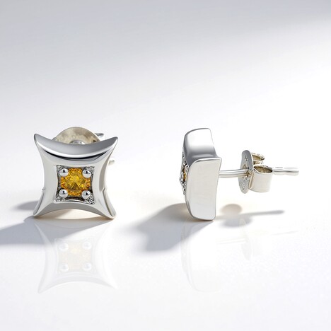 Orecchini in argento con Diamante Giallo I3