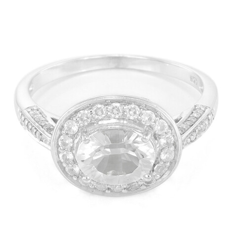 Anello in argento con Petalite