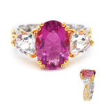 Pinkfarbener Fluorit-Silberring (Gems en Vogue)