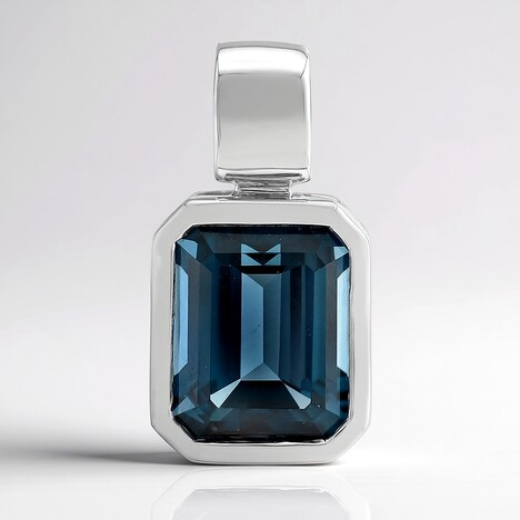 Ciondolo in argento con Topazio Blu Londra (Pallanova)