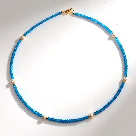 Collana in argento con Apatite Blu Neon