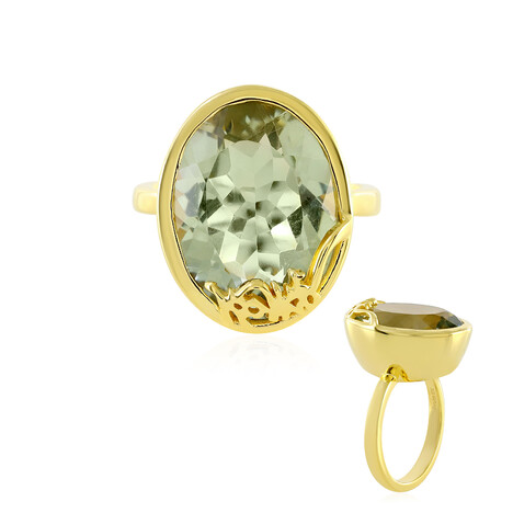 Zilveren ring met een groene amethist