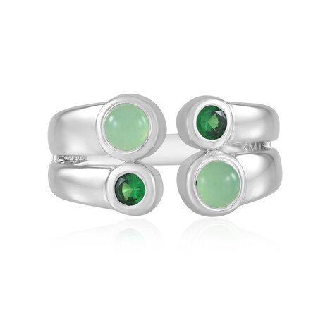Zilveren ring met chrysopraasstenen (KM by Juwelo)