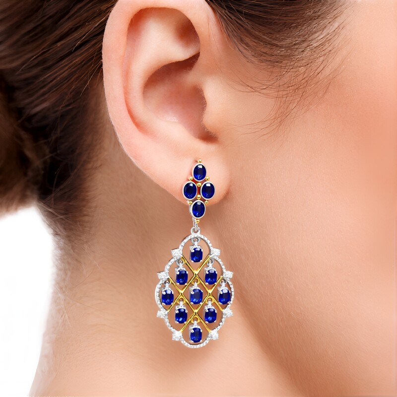 Boucles d'oreilles en argent et Kyanite du Népal (Dallas Prince Designs)