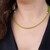 Collier ras du cou en acier et Péridot (Riya)