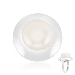 Bague en argent et Perle blanche de culture d'eau douce