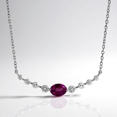 Magenta Garnet Silver Necklace