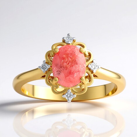 Anello in oro con Rodocrosite Sweet Home