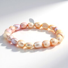 Bracciale in argento con Perla d'Acqua Dolce Pesca (TPC)
