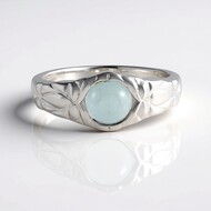 Zilveren ring met een Braziliaanse Aquamarijn (de Melo Essence)