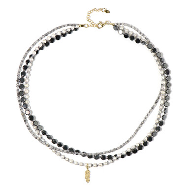 Collier en argent et Hématite noire (Riya)