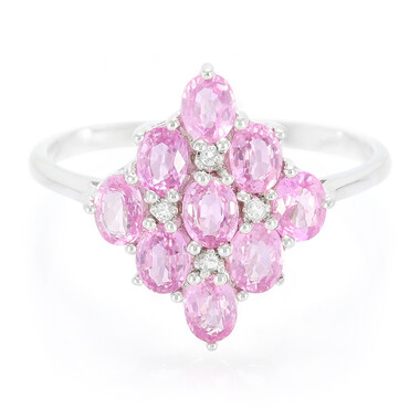 Pinkfarbener Ceylon-Saphir-Silberring