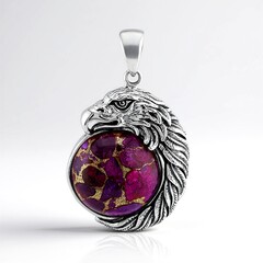 Ciondolo in argento con Turchese Mohave Kingman Viola con Rame (Faszination Türkis)