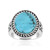 Zilveren ring met een Blauwe Kingman Mohave Turkoois (Jones Lee)