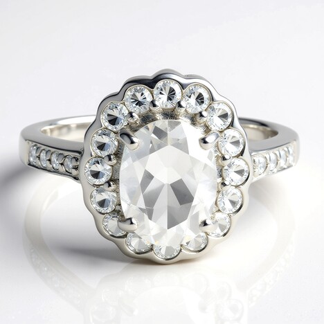Anello in argento con Petalite
