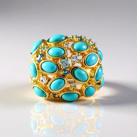 Anello in argento con Turchese Sleeping Beauty (KM by Juwelo)