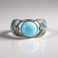 Anillo en plata con Larimar (Adela Silber)