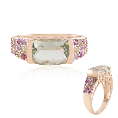 Zilveren ring met een groene amethist (KM by Juwelo)
