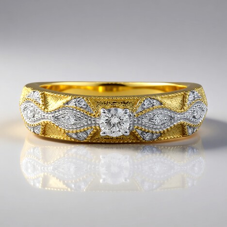 Anello in oro con Diamante SI1 (G) (Annette)