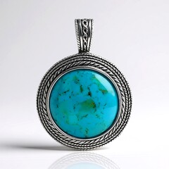 Ciondolo in argento con Turchese Kingman Mohave Blu (Faszination Türkis)