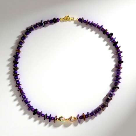Collana in argento con Ematite Dorata