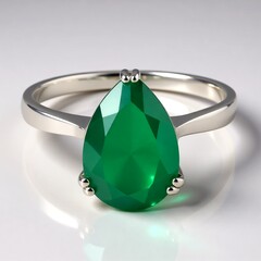 Anello in argento con Calcedonio Verde