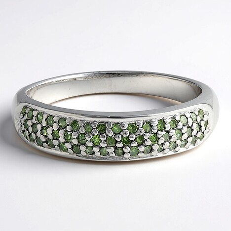 Anello placcato in platino con Diamante Fancy