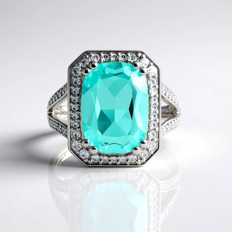 Anello in argento con Quarzo color paraiba