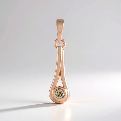 Pendentif en argent et Diamant champagne I2