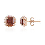 Pendientes en plata con Zircón rosado (Adela Silber)