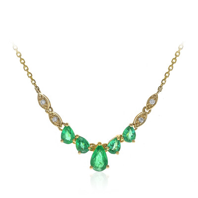 Collier en or et Emeraude de Zambie AAA (CIRARI)