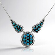 Collana in argento con Turchese Kingman Mohave Blu (Jones Lee)