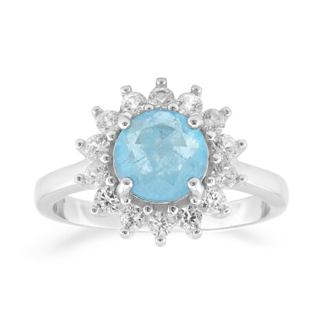 Anello in argento con Quarzo blu pastello