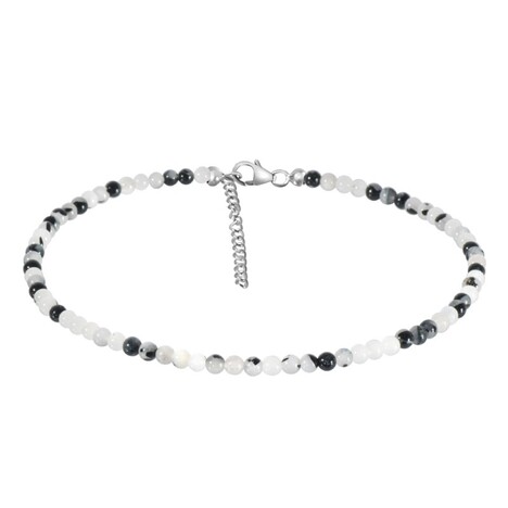 Schwarzer Rutilquarz-Silberhalskette