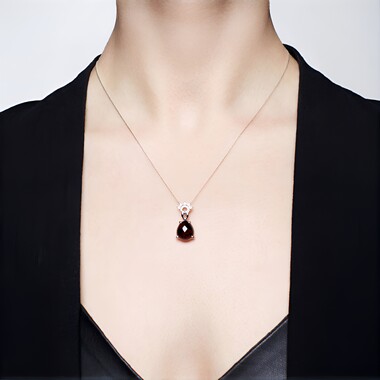 Colgante en plata con Obsidiana caoba