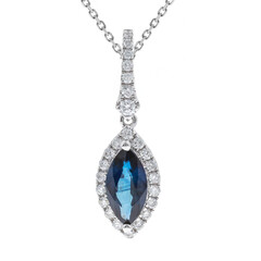 10K Ceylon Blue Sapphire Gold Necklace