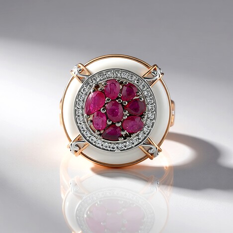 Anello in argento con Agata Bianca (Gems en Vogue)