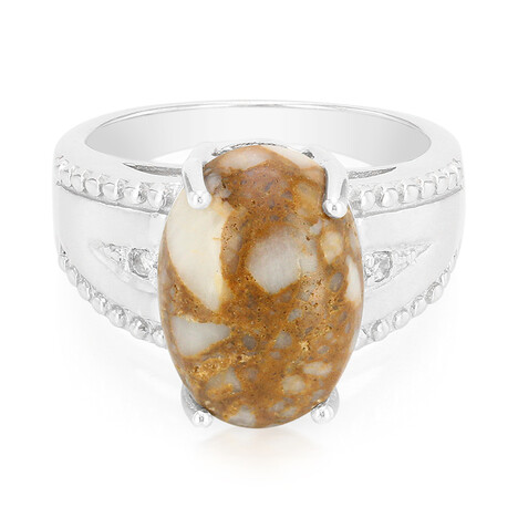 Dinosaur Bone Silver Ring